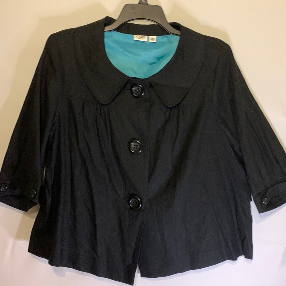 Women’s black swing jacket size 18W Cato Linen top.